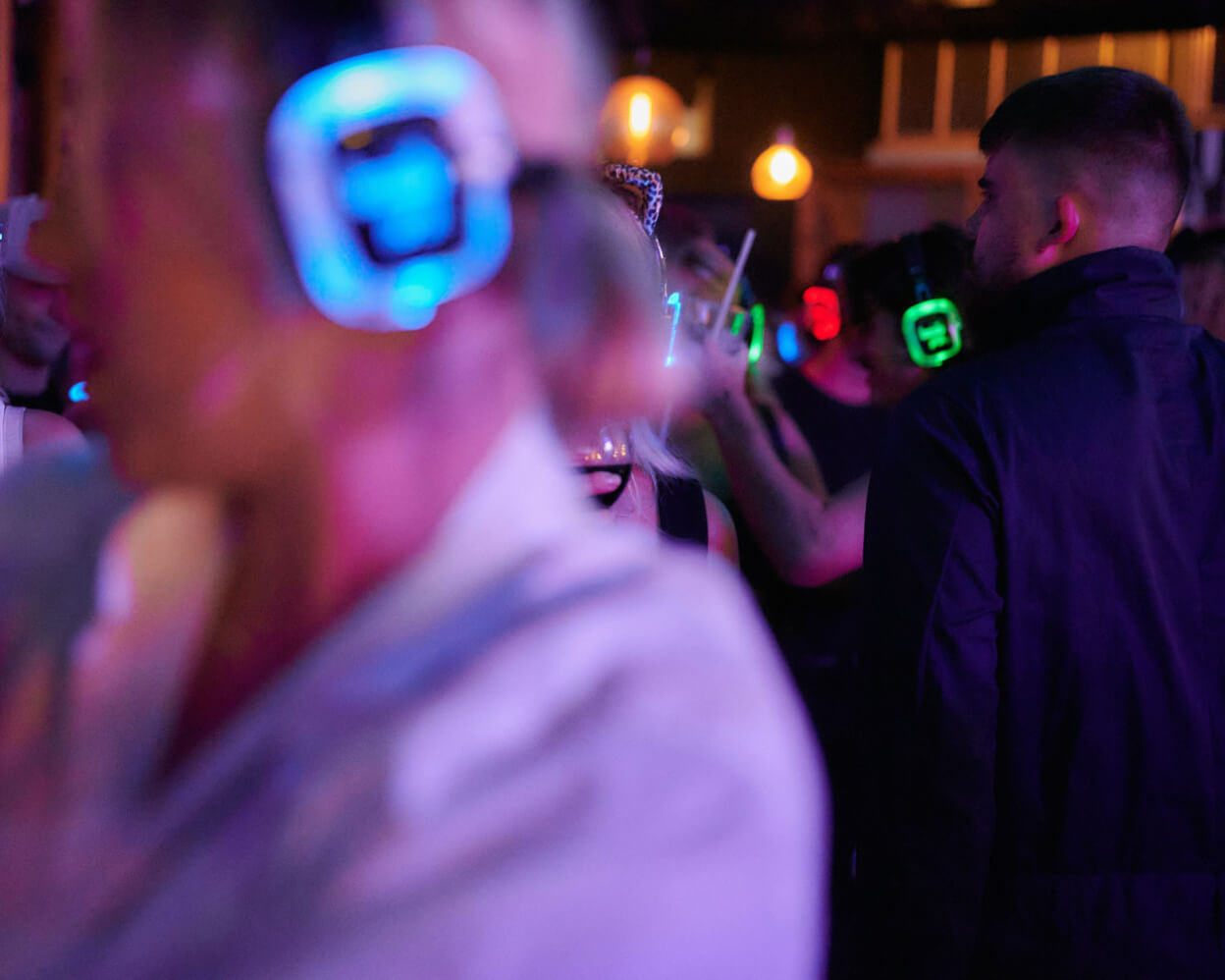 Silent disco hörlurar